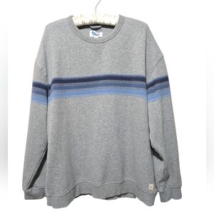 Marine Layer Cloud 9 Men's Fleece Sweatshirt Blue Stripes XL